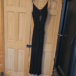 Lulu's Just Breathe Black Sleeveless Slit-Leg Jumpsuit